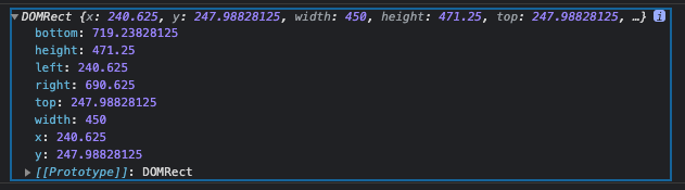 DOMRect 객체의 구조
